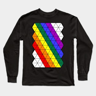 Pride triangular grid rainbow colors gift Long Sleeve T-Shirt